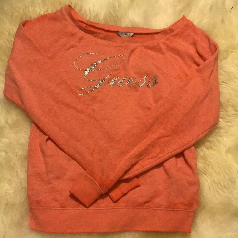 CLOSEOUT off-shoulder Guess sweater